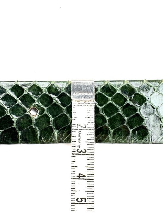 Oscar De La Renta Emerald Green 1 Inch Genuine Snakeskin Leather Belt Size S/M main image 7